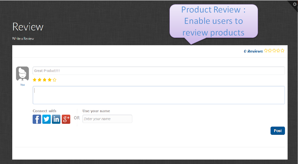 Product Review functionality