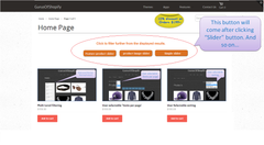 Top menu filter button
